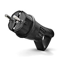 Вилка электрическая с заземлением угловая UNIVersal 0003 16А черный  картинка 